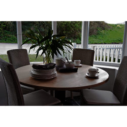 Neptune Chichester 6-Seater Pedestal Oak Dining Table, Limestone
